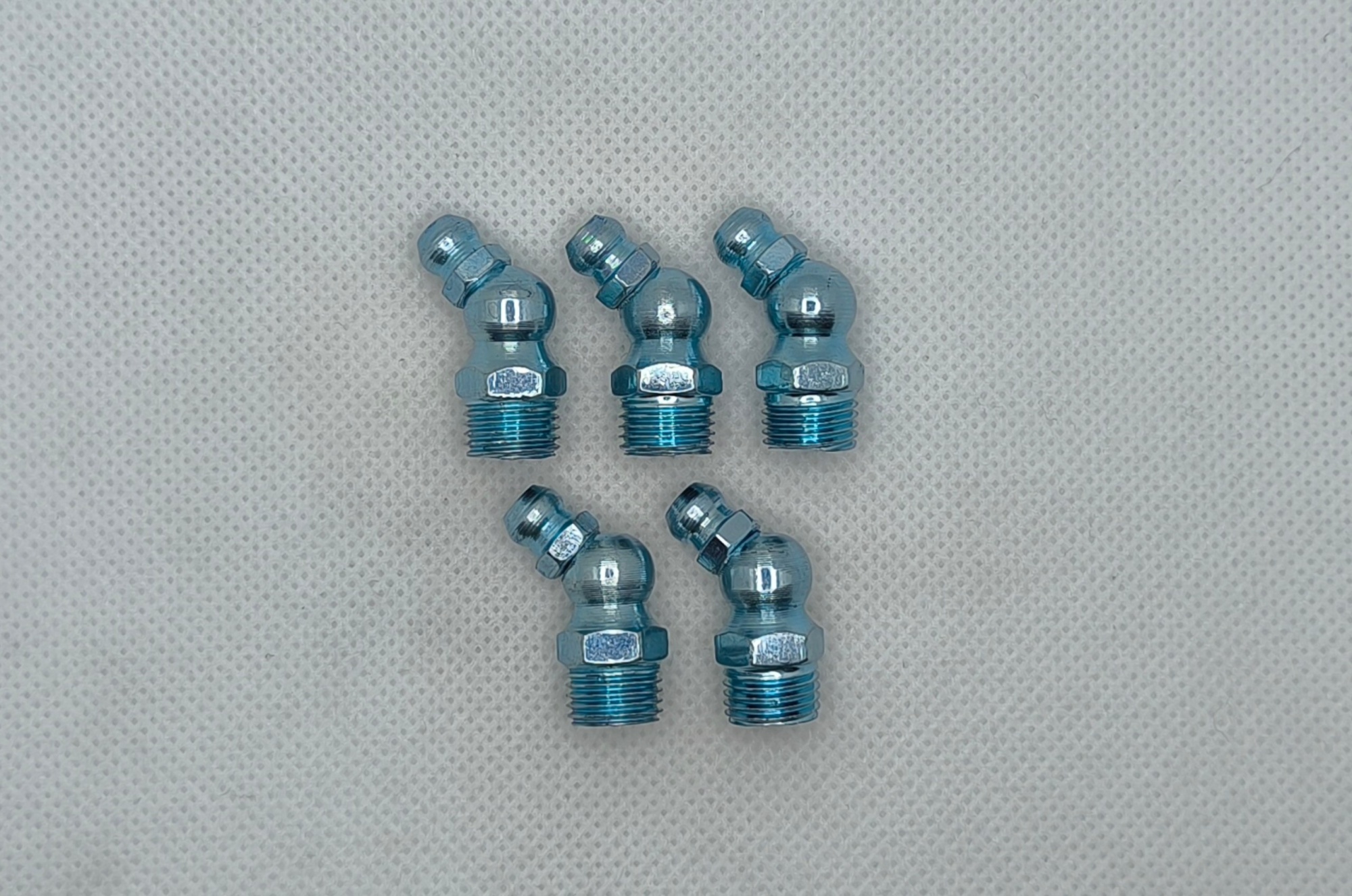 Комплект угловых пресс-масленок (тавотница) М10х1 45 градусов 10 шт. Комплект угловых пресс-масленок (тавотница) М10х1 45 градусов 10 шт.