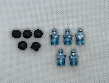 Комплект прямых пресс-масленок М8х1 с защитным колпачком 10 шт